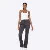 EPTM WOMEN FRENCH TERRY FLARE PANTS-CHARCOAL