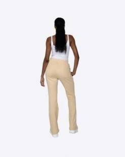 EPTM WOMEN FRENCH TERRY FLARE PANTS-KHAKI -EPTM WomensEcom 3