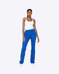 EPTM WOMEN FRENCH TERRY FLARE PANTS-ROYAL