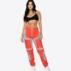 EPTM WOMEN NYLON RS PANTS-RED/GREY