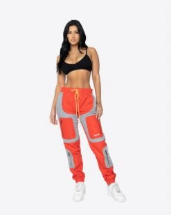 EPTM WOMEN NYLON RS PANTS-RED/GREY