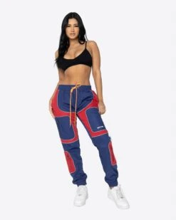 EPTM WOMEN NYLON RS PANTS-NAVY/RUST