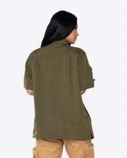 EPTM WOMEN SNAP BUTTON SHIRT-OLIVE -EPTM WomensEcom 040722 039