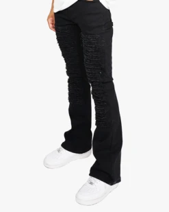 EPTM DISTRESSED CARPENTER FLARE PANTS-BLACK -EPTM black car 3 2
