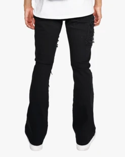 EPTM DISTRESSED CARPENTER FLARE PANTS-BLACK -EPTM black car 5 2