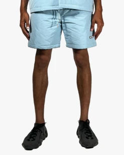 EPTM PUFFER SHORTS-SKY BLUE -EPTM bluepuffshortfront