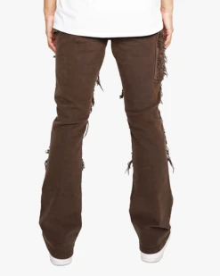 EPTM DISTRESSED CARPENTER FLARE PANTS-BROWN -EPTM browncar 5 2
