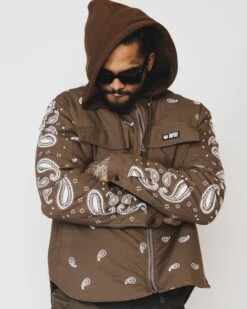DAVE EAST FTD BANDANA JACKET-BROWN