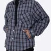 EPTM SLIT FLANNEL SHIRT-VINTAGE BLUE