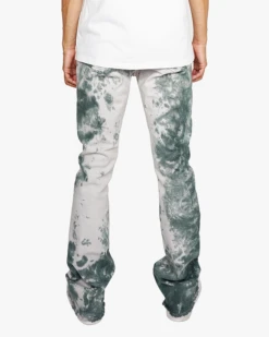 EPTM TIE DYED STACKED FLARE PANTS-GREEN -EPTM gr 5