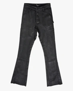 EPTM MACKY FLARE WAX PANTS-BLACK