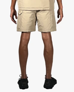 EPTM PUFFER SHORTS-KHAKI -EPTM tanpuffshortback