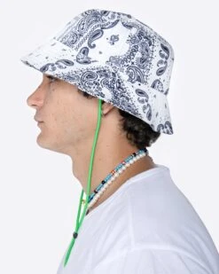 EPTM TIE DYED BANDANA BUCKET HAT-WHITE