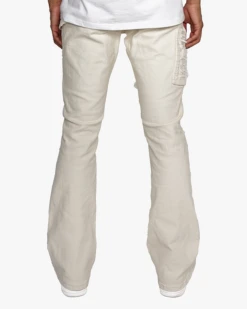 EPTM DISTRESSED CARPENTER FLARE PANTS-OFF WHITE -EPTM white 5 2